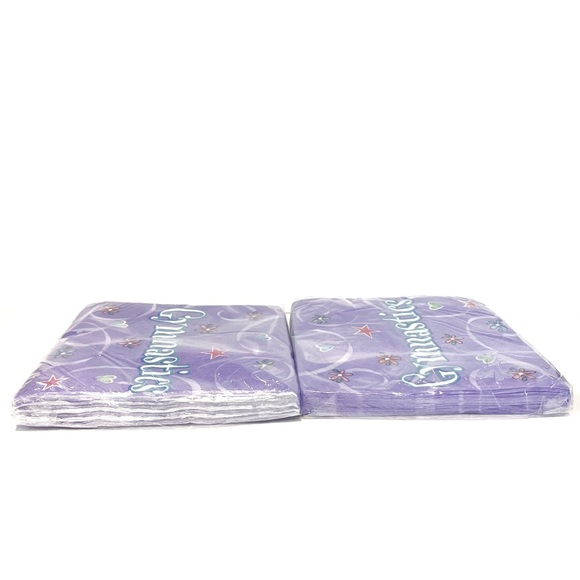 Vintage Y2K Purple Gymnastics Birthday Party Napkins Girl Flower Star Heart 2000 - Picture 7 of 7